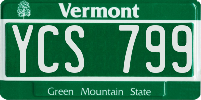 VT license plate YCS799