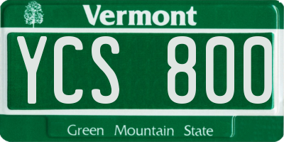 VT license plate YCS800