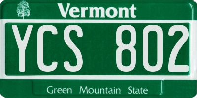 VT license plate YCS802