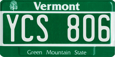 VT license plate YCS806