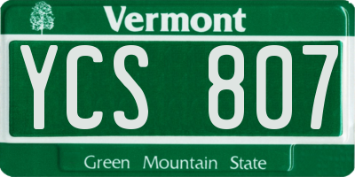 VT license plate YCS807