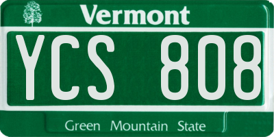 VT license plate YCS808