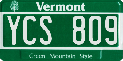 VT license plate YCS809