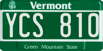 VT license plate YCS810