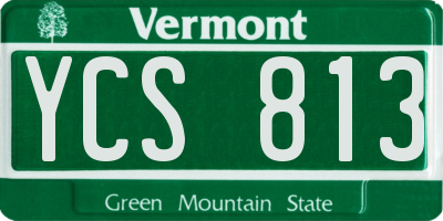VT license plate YCS813