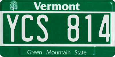 VT license plate YCS814