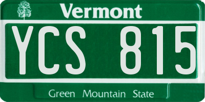 VT license plate YCS815