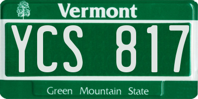 VT license plate YCS817