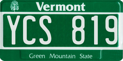 VT license plate YCS819