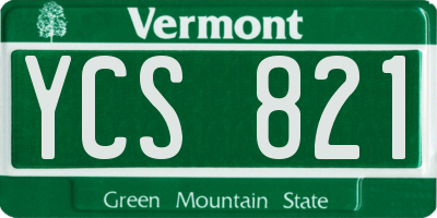 VT license plate YCS821