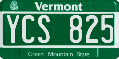 VT license plate YCS825