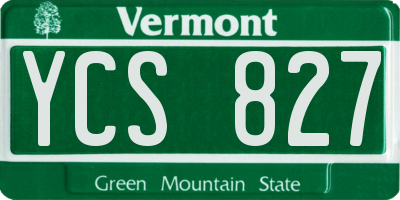 VT license plate YCS827