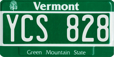 VT license plate YCS828
