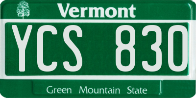 VT license plate YCS830