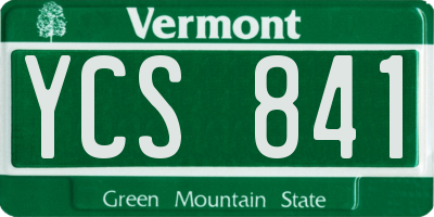 VT license plate YCS841