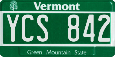 VT license plate YCS842