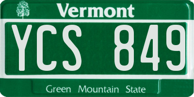 VT license plate YCS849