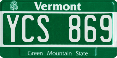 VT license plate YCS869
