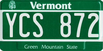 VT license plate YCS872