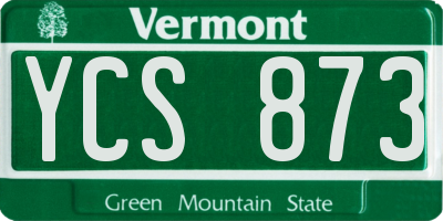 VT license plate YCS873