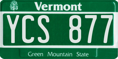 VT license plate YCS877