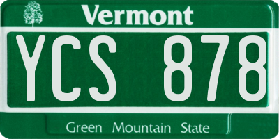 VT license plate YCS878