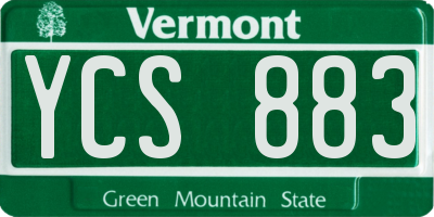VT license plate YCS883