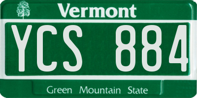 VT license plate YCS884