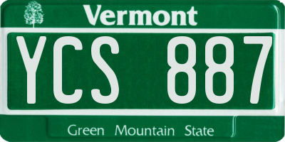 VT license plate YCS887