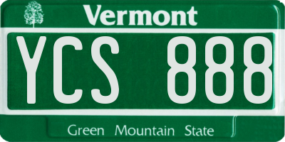 VT license plate YCS888