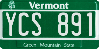 VT license plate YCS891