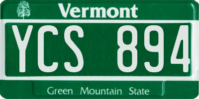 VT license plate YCS894