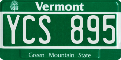 VT license plate YCS895