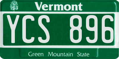 VT license plate YCS896