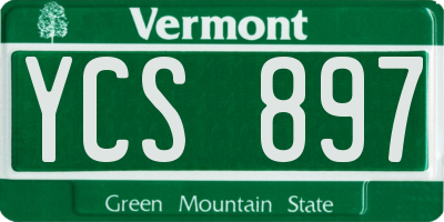 VT license plate YCS897