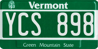 VT license plate YCS898