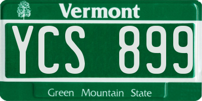 VT license plate YCS899