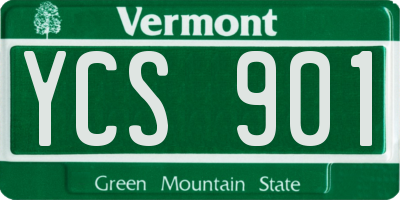 VT license plate YCS901