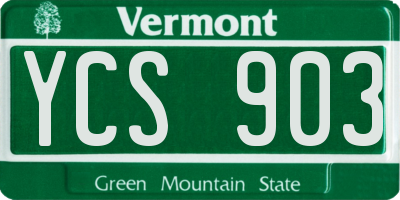 VT license plate YCS903