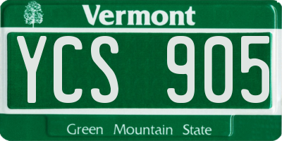 VT license plate YCS905