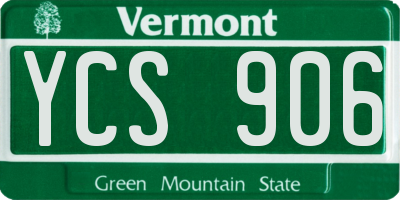 VT license plate YCS906