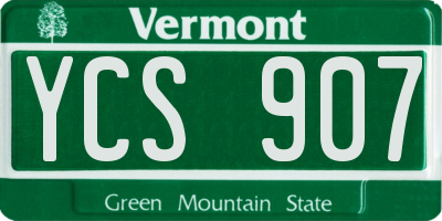 VT license plate YCS907