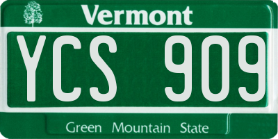 VT license plate YCS909