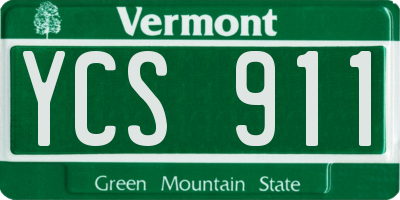 VT license plate YCS911