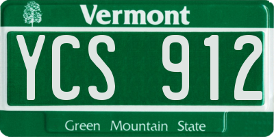 VT license plate YCS912