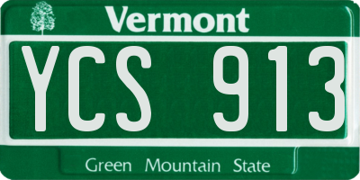 VT license plate YCS913