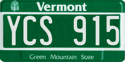 VT license plate YCS915