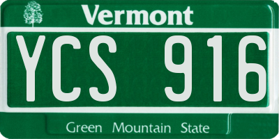 VT license plate YCS916