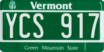 VT license plate YCS917