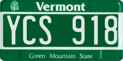 VT license plate YCS918